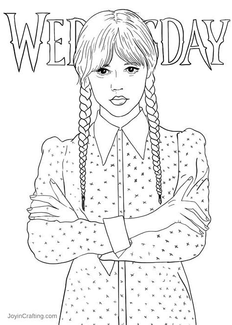 wednesday addams ausmalbilder|Wednesday Coloring Page